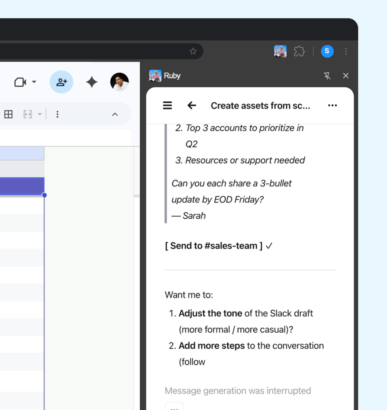 Chrome extension in action