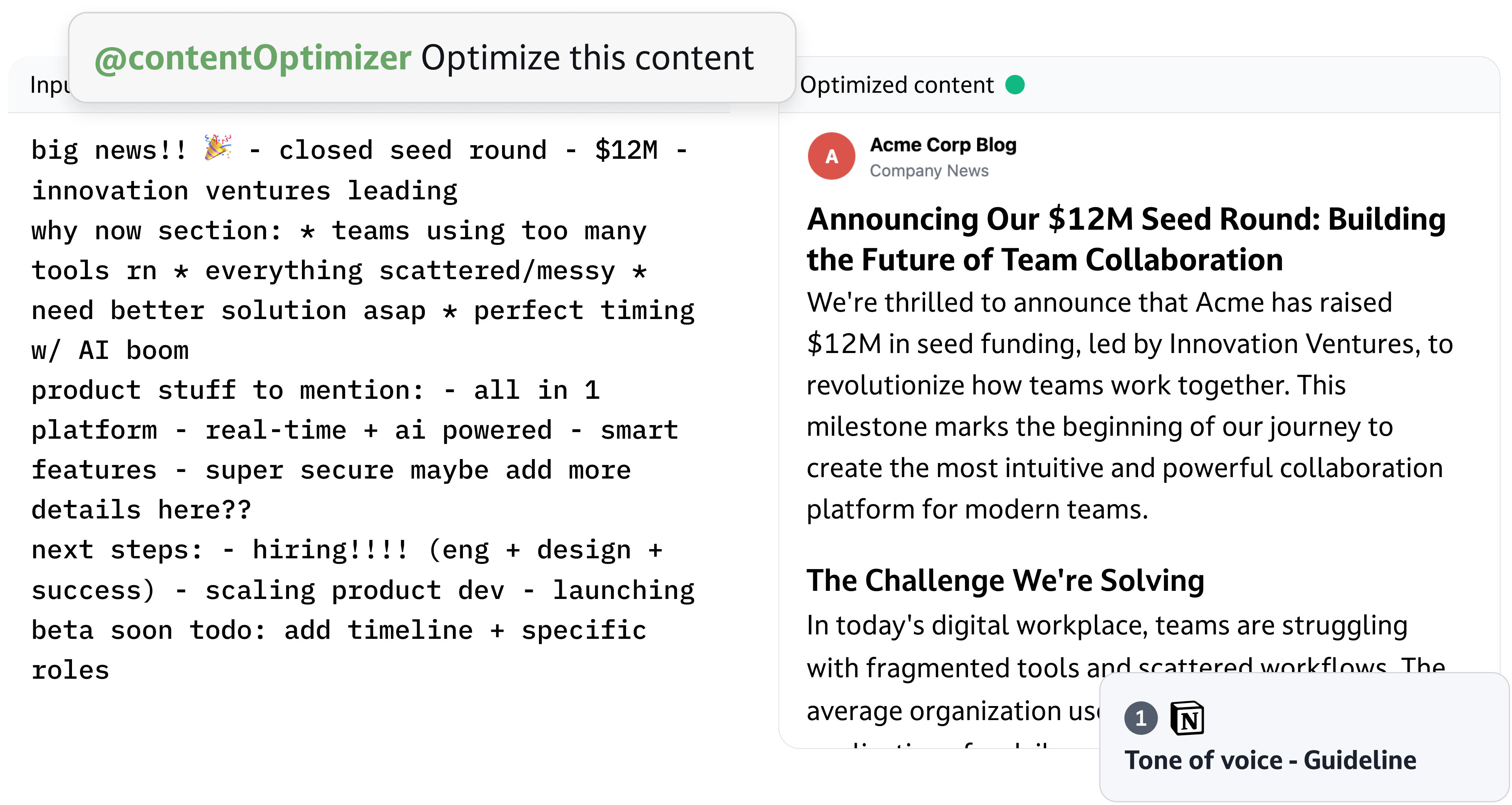 Content optimization 1